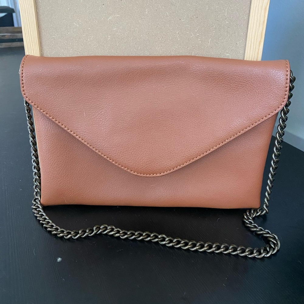 J. Crew Tan Leather Chain Bag